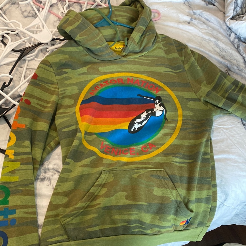 Aviator nation camo hoodie size M